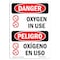 Signmission Safety Sign, OSHA Danger, 10" Height, Oxygen In Use Bilingual Spanish OS-DS-D-710-VS-1513 - alternate 1